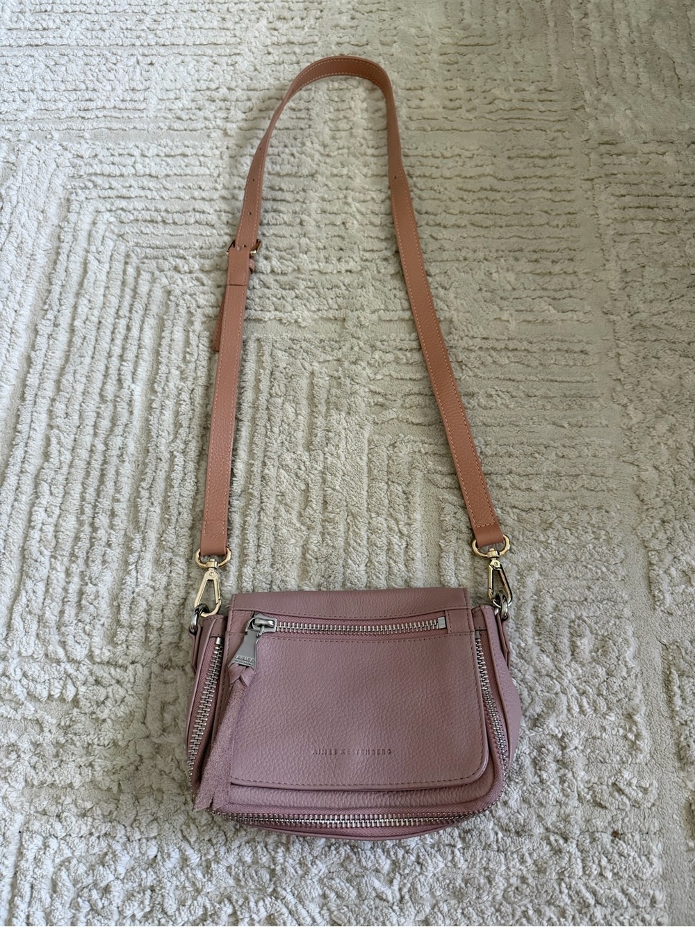 Aimee Kestenberg Pink Leather Crossbody Bag
